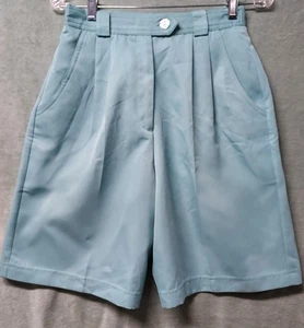 Lily's Of Beverly Hills Sz 8 Teal Golf/Bermuda Pleated Shorts -3 Pockets - Picture 1 of 12