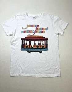 Mister Rogers' Neighborhood Trolley White T-Shirt Reproduction Unisex Sz M - Picture 1 of 4