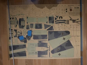Modellbaubogen FW 187 von Mathiesen 1:33 aus den30er Jahren - Bild 1 von 1