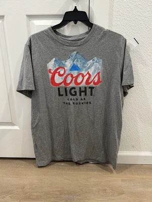 Coors Light Cold Rockies Men's Short Sleeve Gray Graphic T- Shirt Size XXL  - Image 1 of 3