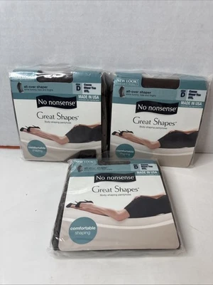 No Nonsense Great Shapes Pantyhose All Over Shaper COCOA Sheer Toe Size D Lot 3 - Image 1 of 4