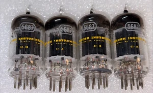 RCA 5687 Black Plate D Foil Get Vacuum Tubes Lot Of 4 Amplitrex Strong Same Date - Picture 1 of 11