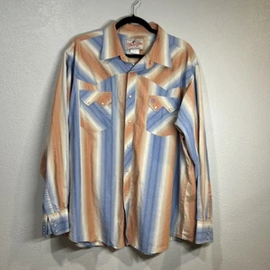 Vintage Wrangler Men’s Pearl Snap Long Sleeve Western Cowboy Striped Men’s XL - Picture 1 of 9