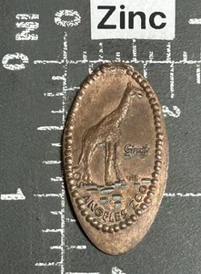 Los Angeles Zoo California Giraffe Elongated Pressed Smashed Souvenir Penny Coin - Bild 1 von 2