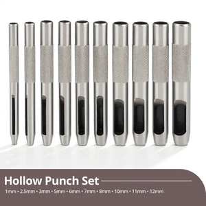 10pc Hole Cutting Tool Set Hollow Punch Leather Belt Canvas 1mm–12mm - Picture 1 of 11