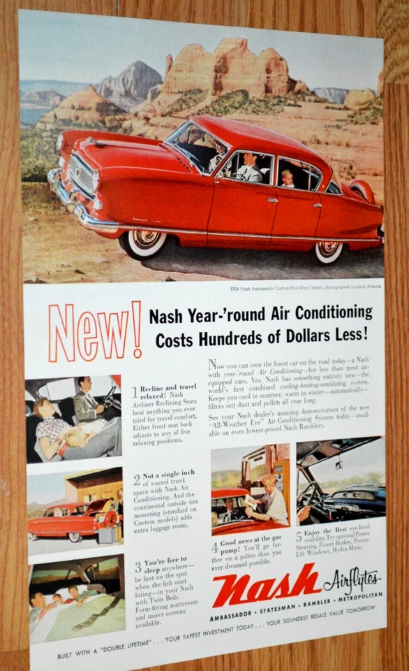 Anuncio impreso vintage original personalizado NASH Ambassador 1954 53 Airflytes Foto 1 de 1