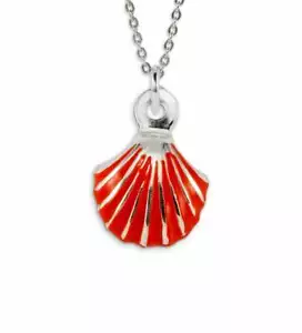 Colgante dije caracol de plata esterlina 925 esmalte rojo S-540 rojo - Imagen 1 de 2