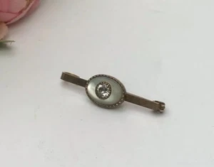 Vintage Brosche Anstecknadel goldfarben Strass Modeschmuck - Bild 1 von 9