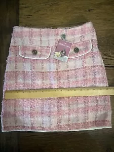 Sister Jane skirt pink Band new tweed mini XS Skirt Pink white - Picture 1 of 22