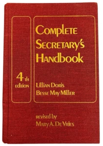 Complete Secretary's Handbook 4th Edition 1977 Hardcover Reference Guide VINTAGE - Imagen 1 de 3