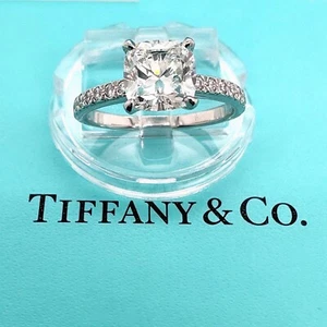 Tiffany & Co NOVO Platinum Diamond Engagement Ring GIA 1.30 F VVS1 Cushion - Picture 1 of 11