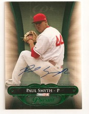 2010 TRISTAR PURSUIT PAUL SMYTH GREEN PARALLEL AUTOGRAPH #5/25 (ATHLETICS)