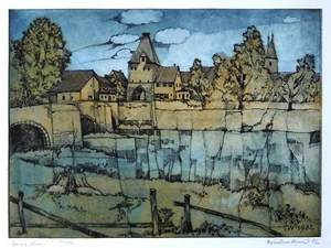 Prof. Hans Wiedemann, Herrieden, Altmühl, signiert Original, verzeichnet, selten - Bild 1 von 4