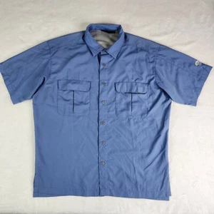 Mountain Hardwear Herren Large Blau Kurzarm Knopfleiste Wanderhemd Kragen - Bild 1 von 9