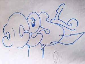 CES ONE Graffiti Drawing  1998 Sketch Batlte SEEN/COPE2/DONDI/FUTURA/TKID/TAKI - Picture 1 of 8