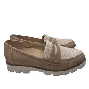 Vionic Cheryl II Lug Penny Loafer Nubuck in shearling Sherpa Size 8.5 - Picture 1 of 8