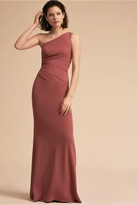 BHLDN Katie May Size 18 Pink Gwyneth One Shoulder Column Full Length Gown Dress - Picture 1 of 2