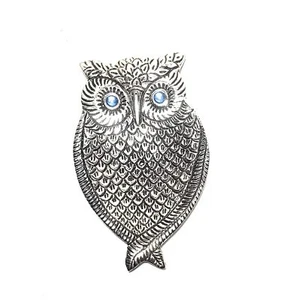 Metal Handicraft Owl Shape Incense Stick Holder Stand For Home Temple Sil - Picture 1 of 2
