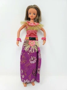 Takara Barefoot Brown Eyed Girl Doll in Exotic Purple Pink Gold Dress VTG 1999 - Picture 1 of 9