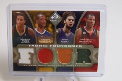 2009-10 SP Game Used Fabric Foursomes /125 Brandon Rush Anthony Randolph Lopez - Image 1 of 3