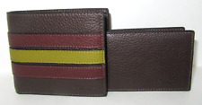 Coach Men's CM164 3 in 1 C Stripe Wallet Mahogany Brown Multi Leather