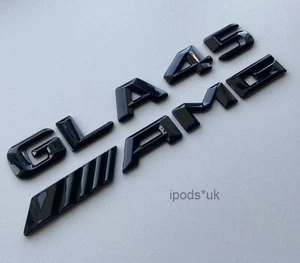 NEW MERCEDES BENZ GLA45 AMG REAR BOOT BACK GLOSS BLACK BADGES - Picture 1 of 4