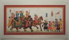 Small Indian Miniature / Mogul Scene / Hand Painted on Cloth (see details)(M185)