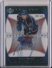 2005-06 Upper Deck Trilogy Frozen in Time Autograph #107 Rick Nash Auto 5/10