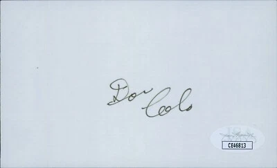 Don Colo Cleveland Browns Signed 3x5 Index Card JSA Authenticated - Image 1 of 2