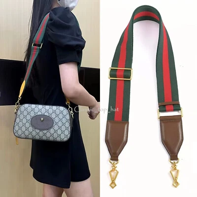 Purse Strap No Brand For Gucci 1955 Gucci Horsebit Red Green Replacement Strap - Image 1 of 4