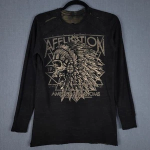 Camisa Affliction Para Hombre Grande Reversible Manga Larga Envejecida Grunge Térmica - Imagen 1 de 12