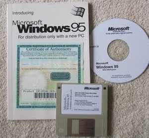 Microsoft Windows 95 with Book - Licence Key, CD and Floppy Boot Disk - Picture 1 of 2