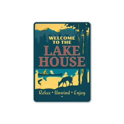 Relax Lake House Metal Sign - Image 1 of 4
