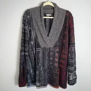 IVKO Women's Shawl Collar Tunic Sweater-Multicolor-Wool-Size 42 L - Picture 1 of 12
