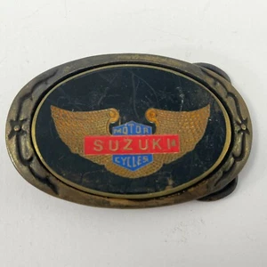 VINTAGE SUZUKI MESSING GÜRTELSCHNALLE 80ER #319 - Bild 1 von 2