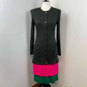 Oscar De La Renta Vintage Colorblock Wool Knit Dress Size 6 - Picture 1 of 8