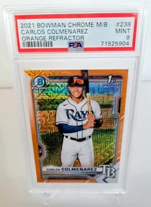 2021 Bowman Carlos Colmenarez 1st Bowman Orange Mega Refractor #/25 PSA MINT 9 - Picture 1 of 2