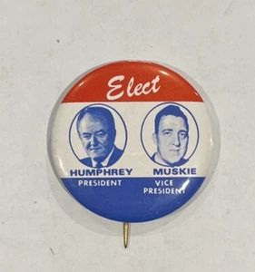1968 Humphrey & Muskie vs Nixon Pin Campaign Button Political Pinback Wahl - Bild 1 von 2