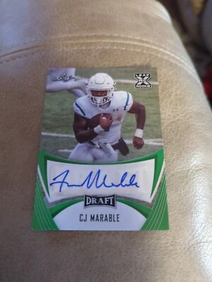 2021 Leaf Draft Auto Green CJ Marable #BA-CJM Rookie Auto RC - Image 1 of 2