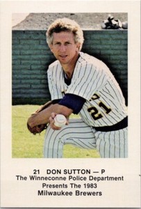 Don Sutton 1983 Winneconne Police Department Trading Card