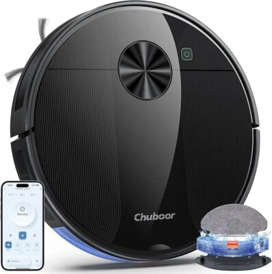 Chuboor Saugroboter mit Wischfunktion 3 in 1 6000Pa Staubsauger Roboter NEU - Bild 1 von 2