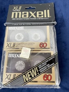 NEW Maxell XLII 60 Minute High Bias Audio Cassette Tapes 2 Pack Japan NOS - Picture 1 of 5