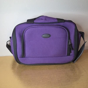 US Traveler Purple Fabric Travel Zip Bag Tote Carry On Personal Item 14”x9.5”x5 - Picture 1 of 23