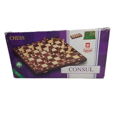 Juego de Ajedrez Wegiel - Piezas de Ajedrez Cónsul y Tablero Juego de Madera Calidad Europea Usado en Excelente Condición Foto 1 de 4