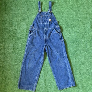 Carhartt Bib Denim Jeans Latzhose 38x30 Work Wear R07 DST Carpenter Cotton - Bild 1 von 10