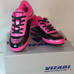 Vizari Infinity FG Mädchen Kleinkind Größe 9 Kinder Fußballschuhe pink schwarz neu im Karton - Bild 1 von 14