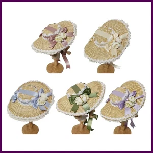 Japanischer Lolita süßer handgefertigter Stroh Sonnenhut Spitze Patchwork Bandage - Bild 1 von 42