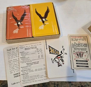 Brown & Bigelow Omar 1950's Flying Eagles 2 Decks/Sets Playing Cards Vintage - Picture 1 of 3