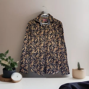 Consequence Herren M Schwarz Gold Paisley Langarm Webhemd Western Cowboy - Bild 1 von 11