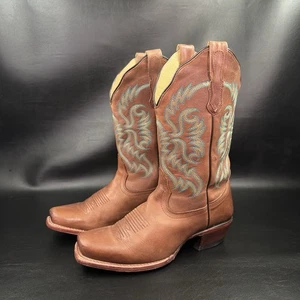 Nocona Cowgirl-Stiefel Größe 8 B – Bluebonnet hellbraun Leder eckige Zehenpartie 5009 - Bild 1 von 19